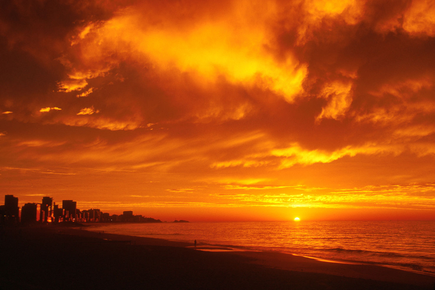 Sunrise on Ipanema Beach in Rio de Janeiro, Brazil