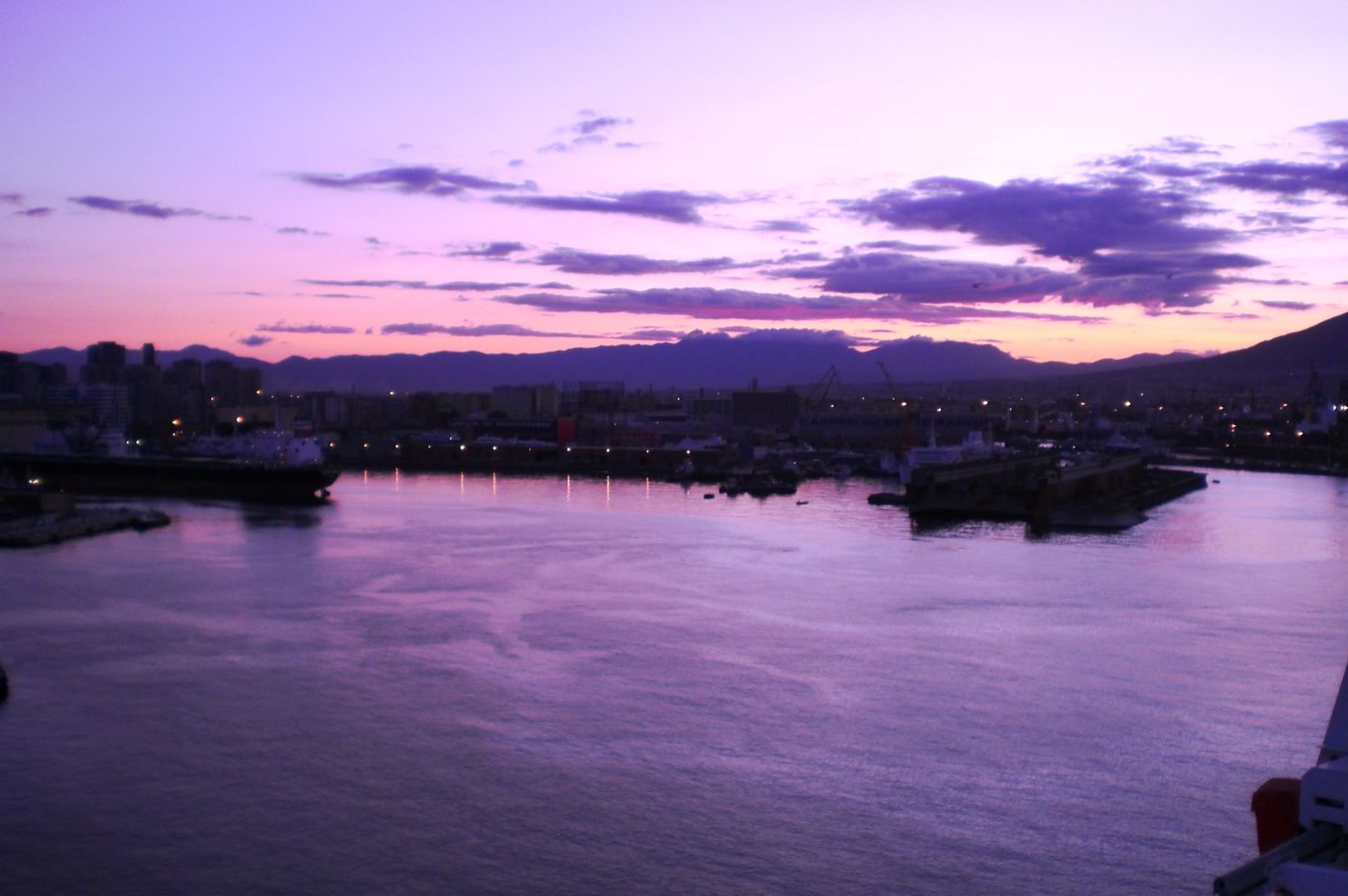 A purple sunrise over Palermo, Sicily