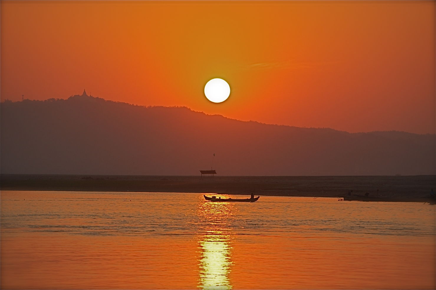 Sunset on the Irrawaddy River.