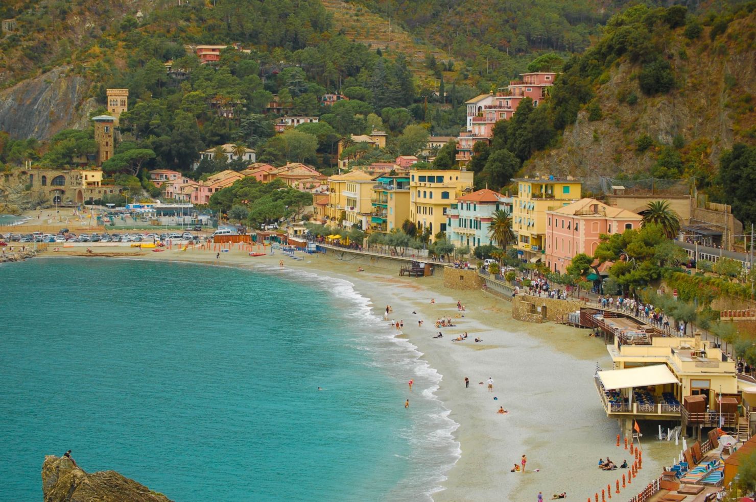 The beach at Monterosso al Mare in Italy's Cinque Terre