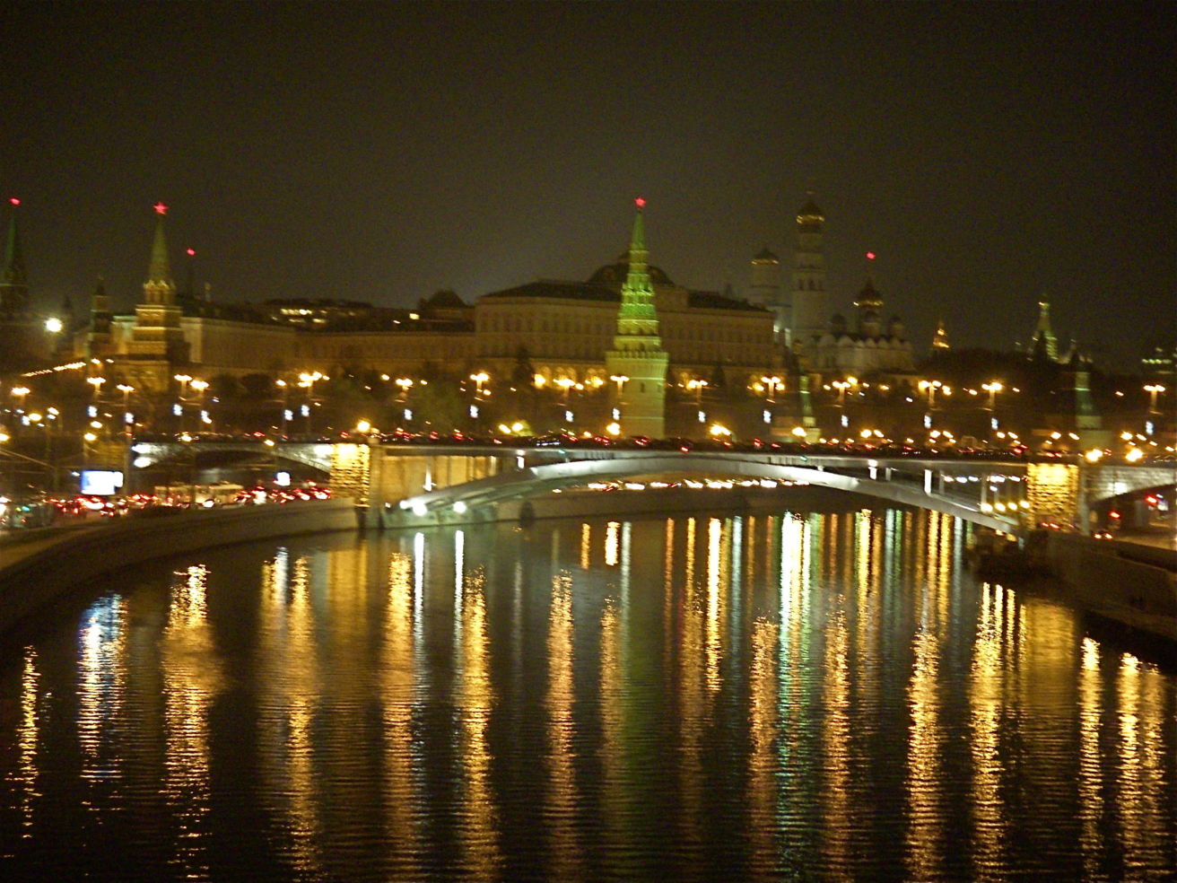 The Moskva and the Kremlin by night