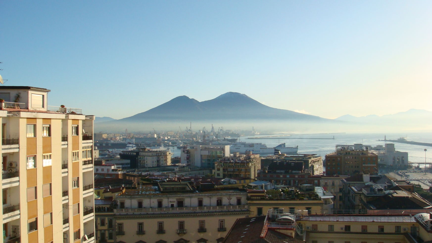 The port of naples and mt. vesuvius