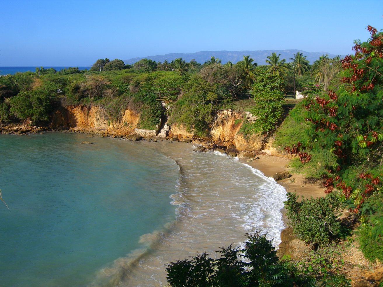 A beautiful view of a tropical, Haitian, inlet shore