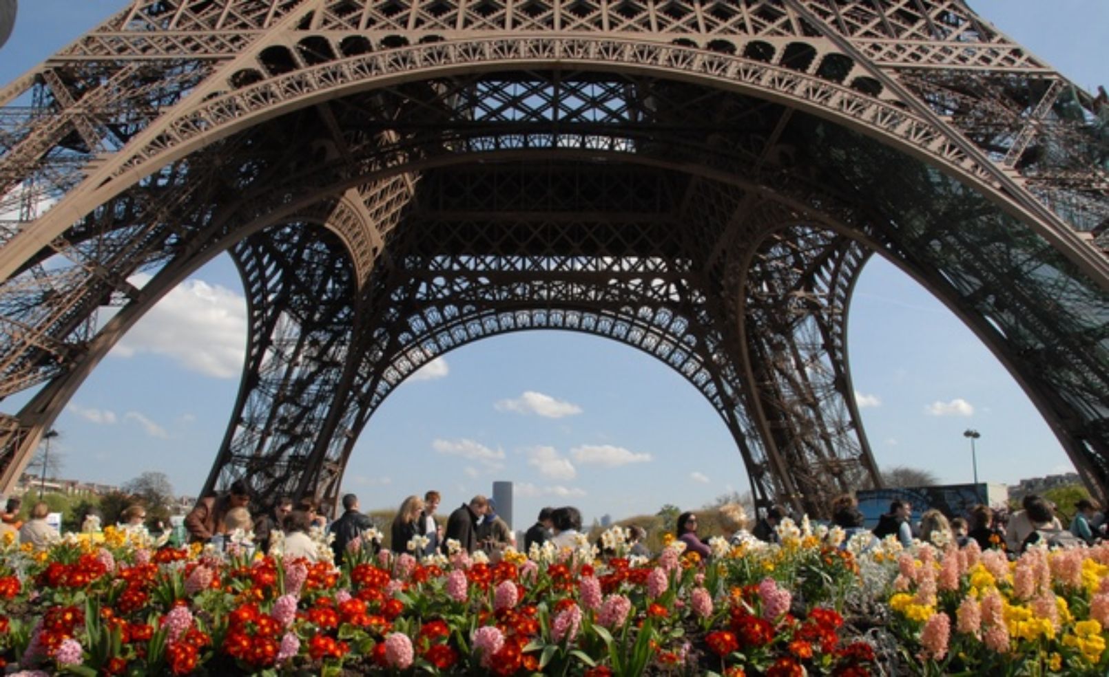 Beneath the Eiffel Tower in Paris