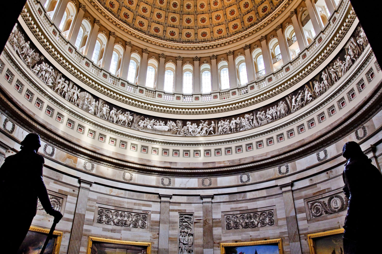 Rotunda, US Capitol Dome Statues Inside Capitol Washington DC