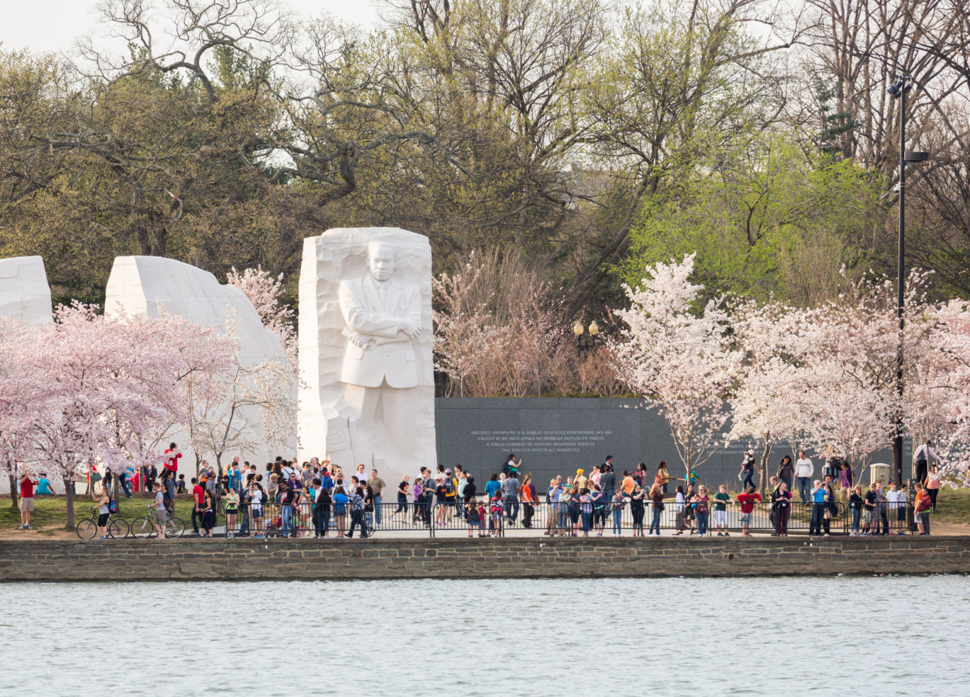 Visitors at Martin Luther King Memorial in Washington DC
