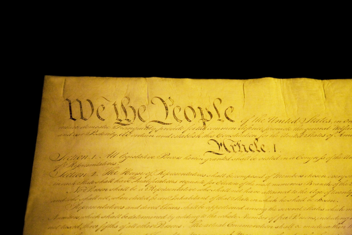 US Constitution at the National Archives in Washington DC.