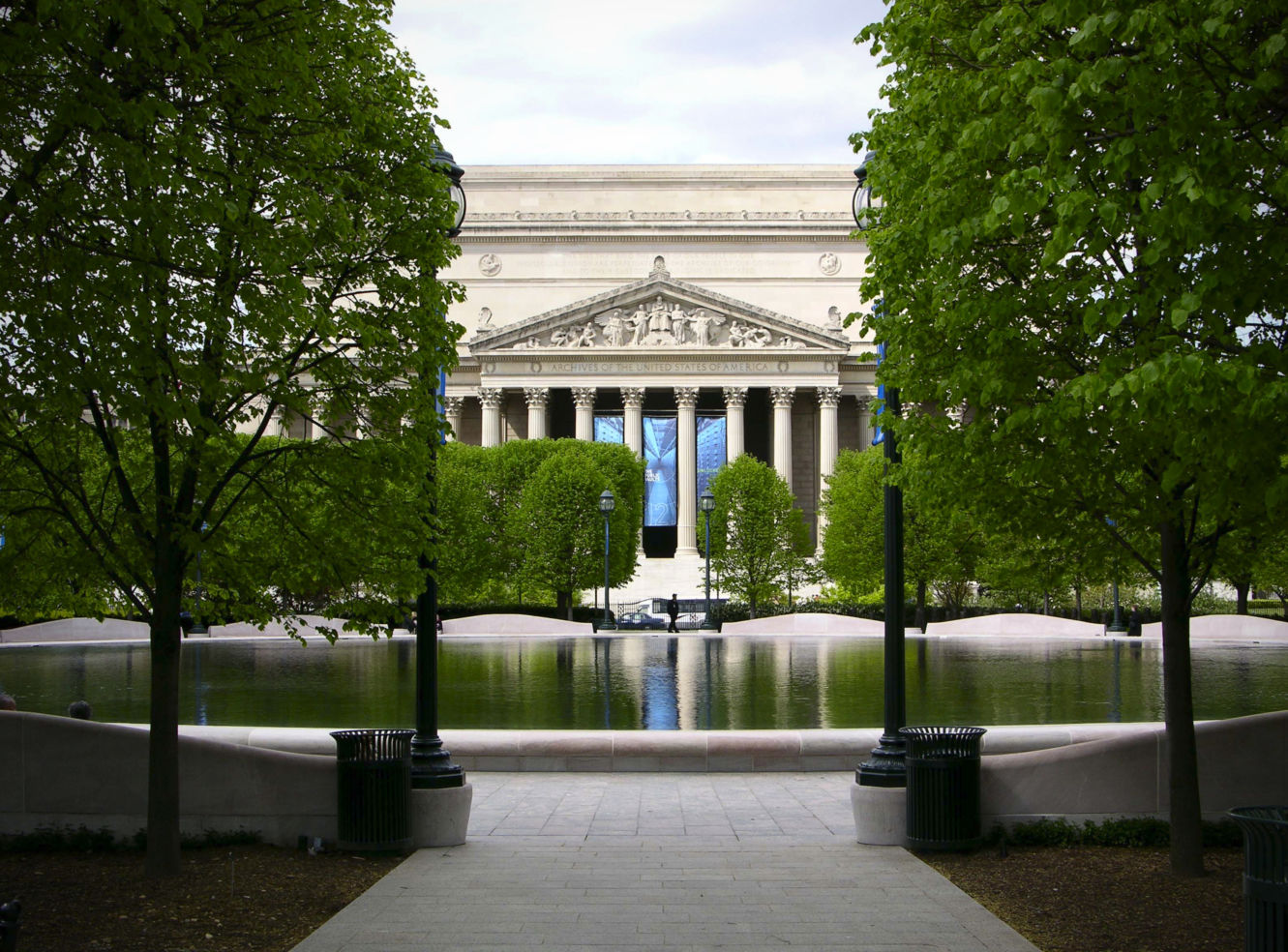 Front of National Archives Building in Washington DC, USA