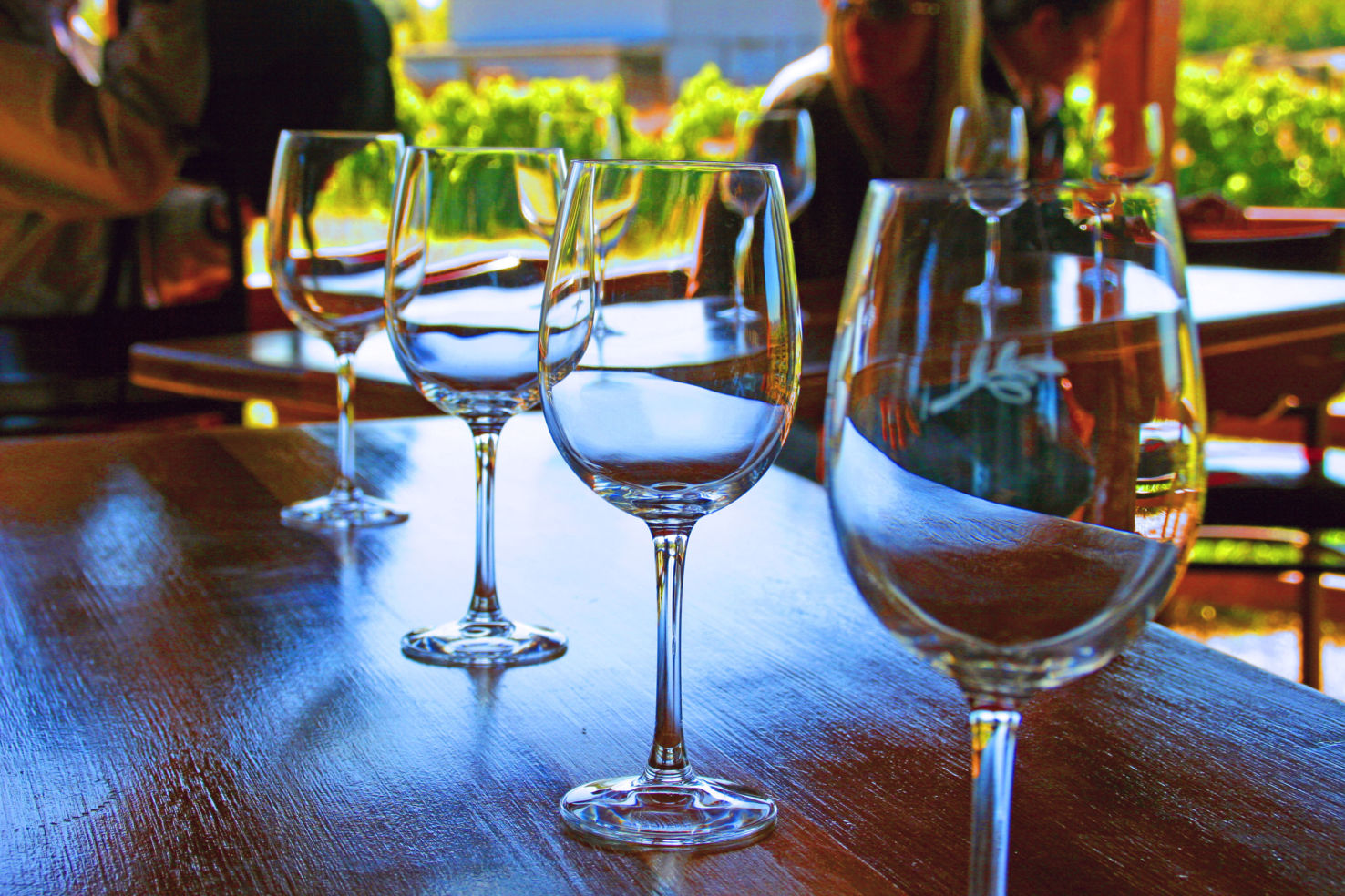 Wine glasses in Sonoma, California