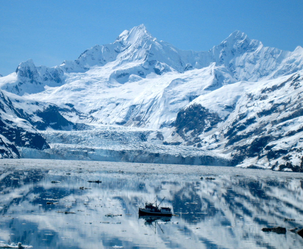 A fishing boat in Alaska's Glacier Bay.