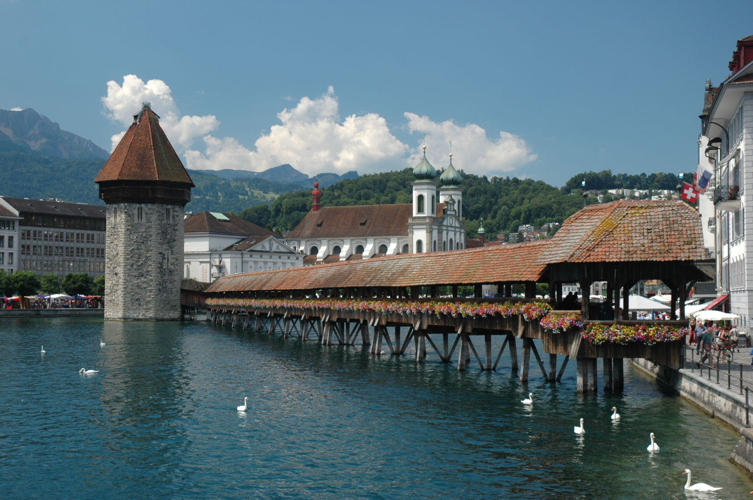 Chapel Bridge in Lucerne, Switzerland.