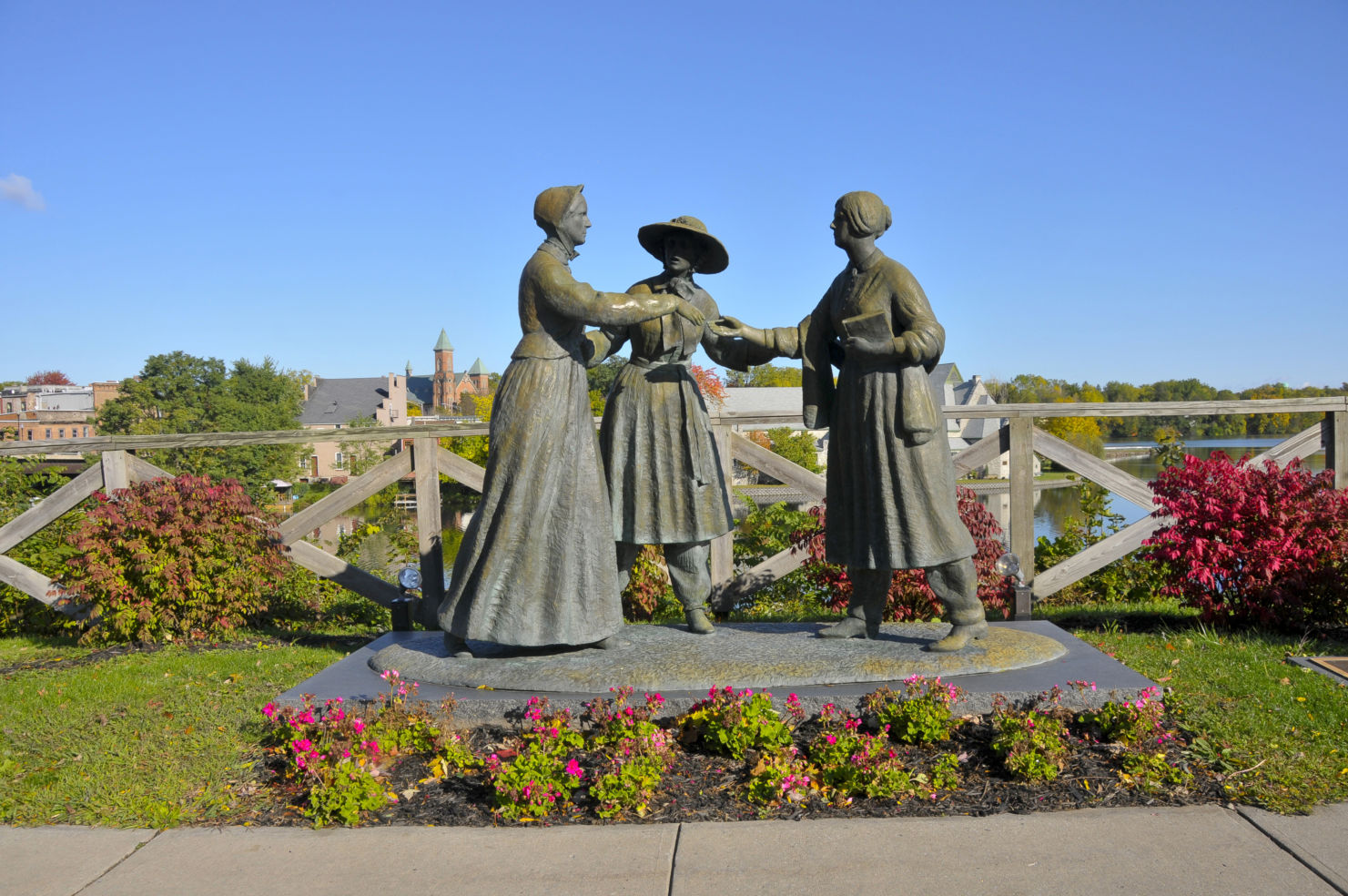 Statue of Susan B. Anthony, Amelia Bloomer and Elizabeth Cady Stanton, Seneca Falls, New York