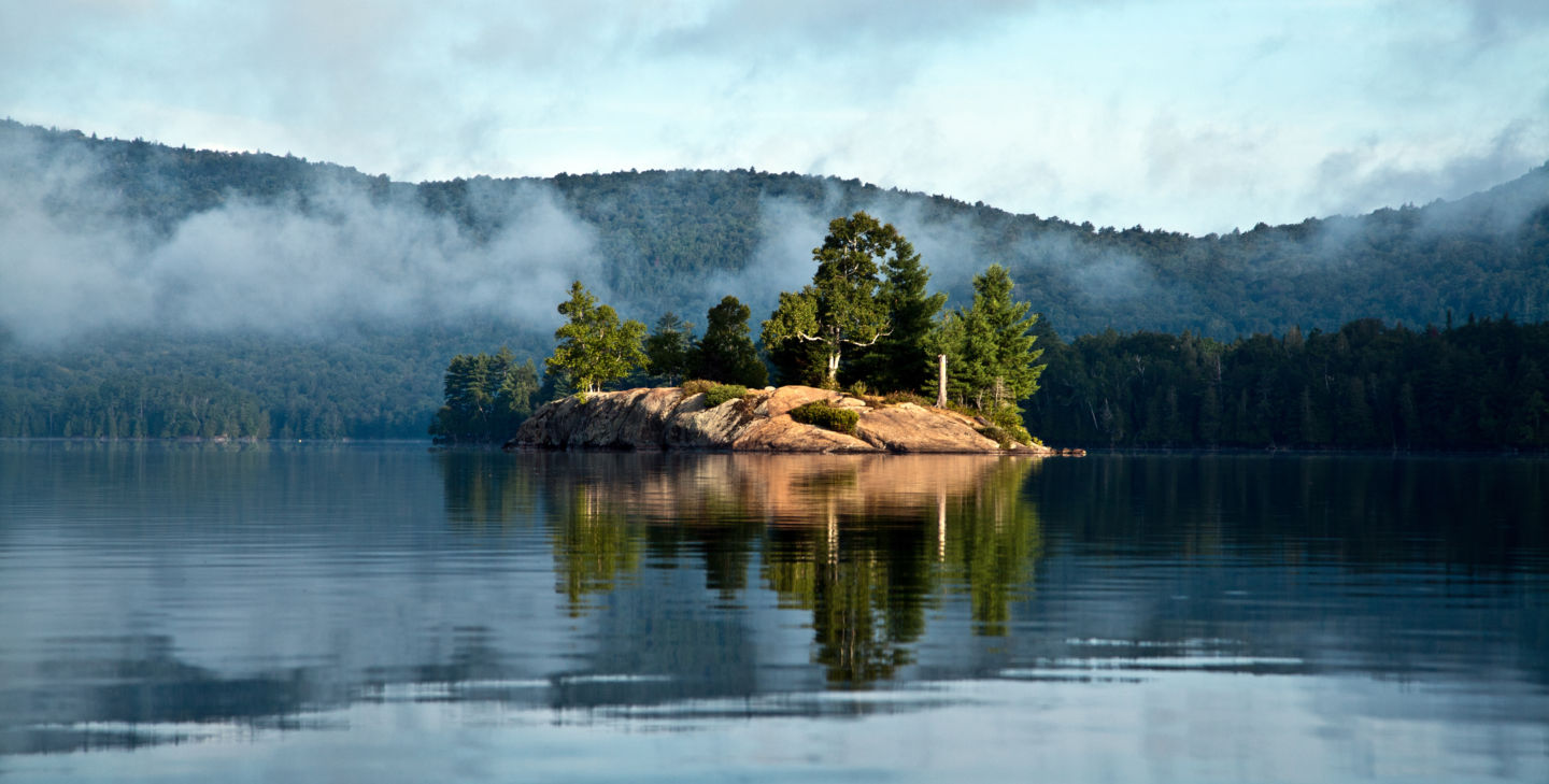Rock Island In Blue Mountain Lake Ny