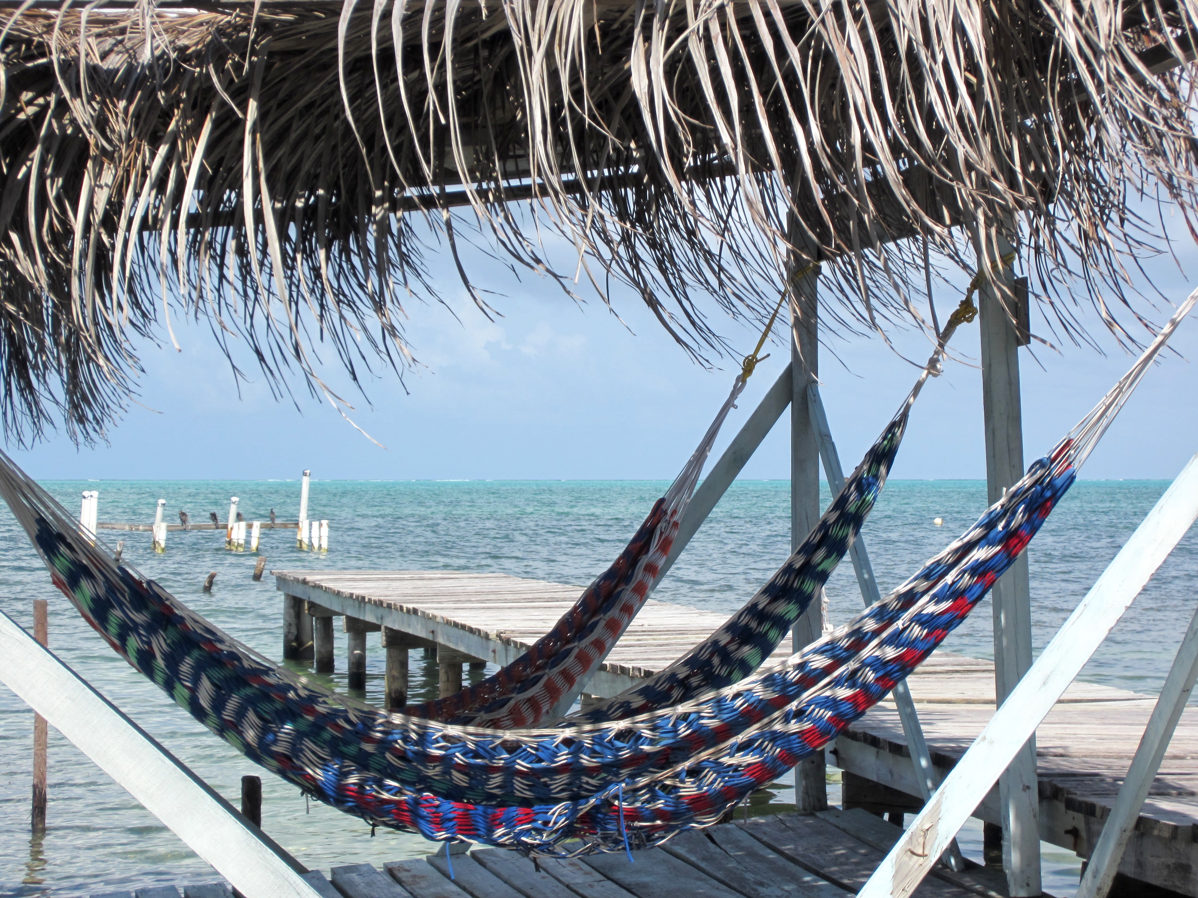 Belize - caye caulker - hammocks on the dock