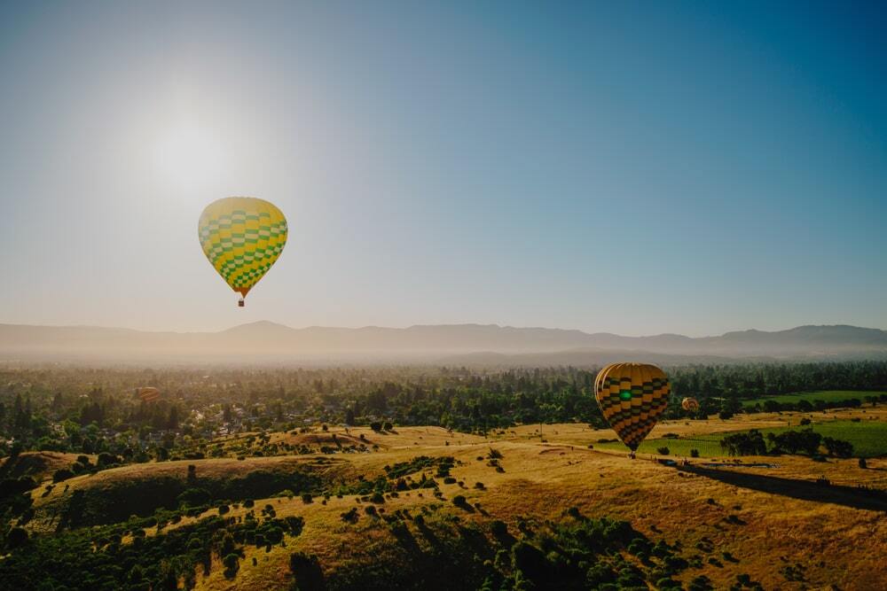 Hot air balloon over Napa